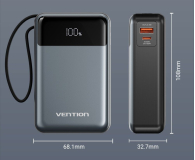 Vention Powerbank 20000mAh 65W z wbudowanym kablem USB-C - 1543388 - zdjęcie 5